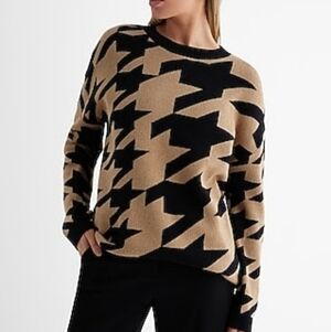 London Houndstooth Crew Neck Oversized